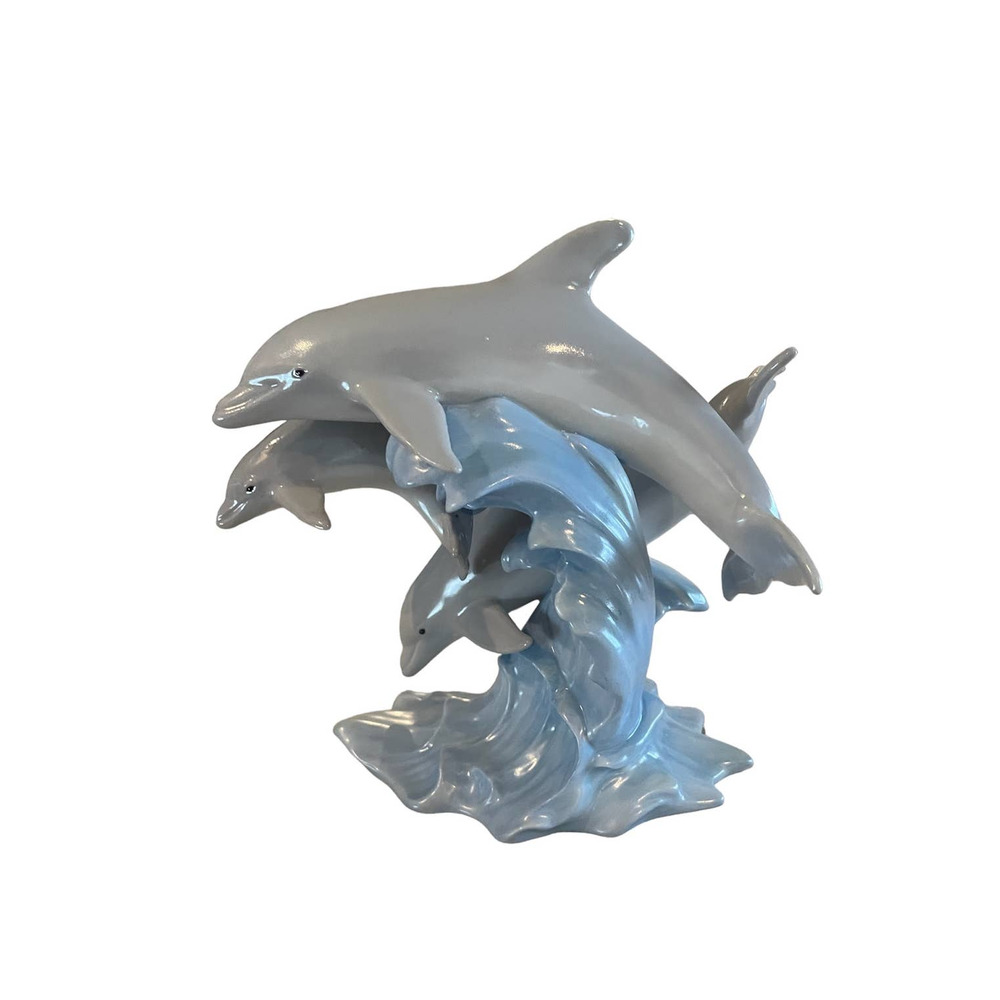Lenox Riding The Crest Fine Porcelain Dolphin Figurine - Picture 1 of 5